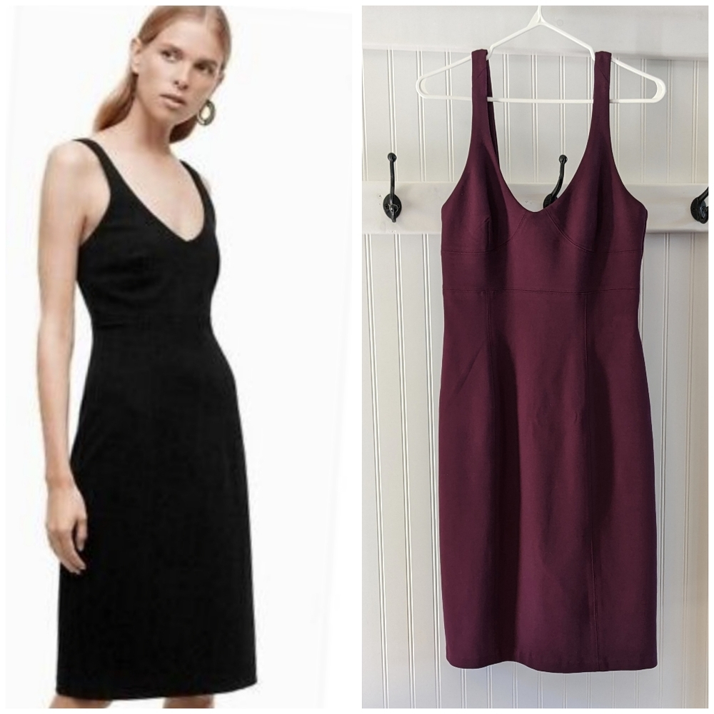 Aritzia Babaton Marsden Purple Corset Bodycon Midi Dress